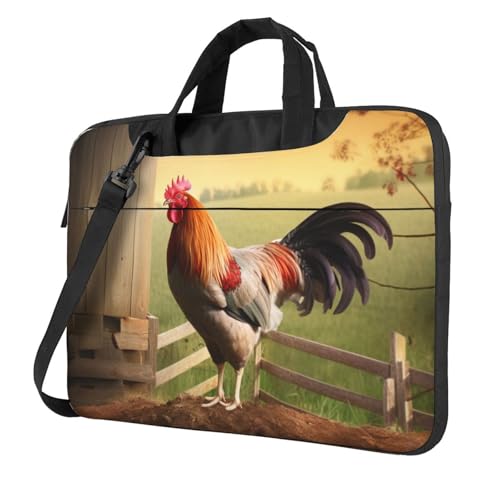Sac pour ordinateur portable imprimé coq sacoche antichoc convertible