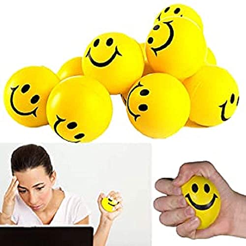Image of Tia Crafts Stress Reliver Smiley Ball | Smiley Face Squeeze Ball Yellow Ball (6)