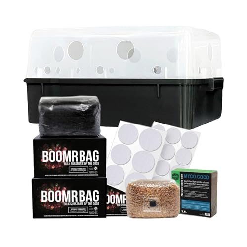 North Spore 'Boomr Bin' Monotub Mushroom Grow Kit | Complete Dung-Loving Mushroom Grow Kit - Just Add Spores | Featuring Boomr Bin Monotub | Includes Monotub, Sterile Substrates, Coco Coir & Filters