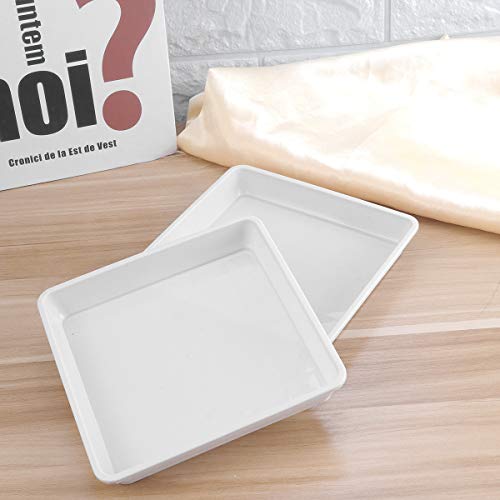 Yardwe 10 Pcs Square Plastic Plant Saucer Tray Plant Pot Saucer Flower Pot Tray For Garden Potted Water Drips And Soil 5.9 X 5.9 X 1.1 Inch (White) #TOP7