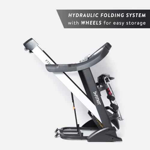Image of Fitkit FT550M (7HP Peak) DC-Motorised Treadmill (Max Speed: 20km /hr, Inclination: Auto, Max Weight: 150 Kg) with Free Home Installation and Connected Live Interactive Sessions by cultsport