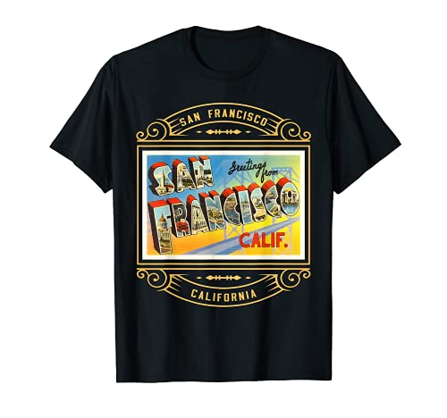 San Francisco California CA Large Letter Travel Postcard 1 Camiseta