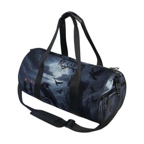 Bolsa de lona para viajes y deportes con diseño gótico y compartimento interno útil