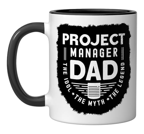 Taza cerámica Project Manager Dad 11 oz negro/blanco miniatura 1
