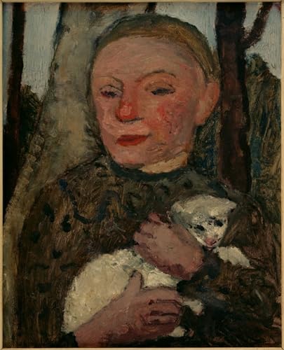 Cuadro en lienzo Ragazza con agnello de Paula Modersohn Becker, reproducción artística de 60x90cm