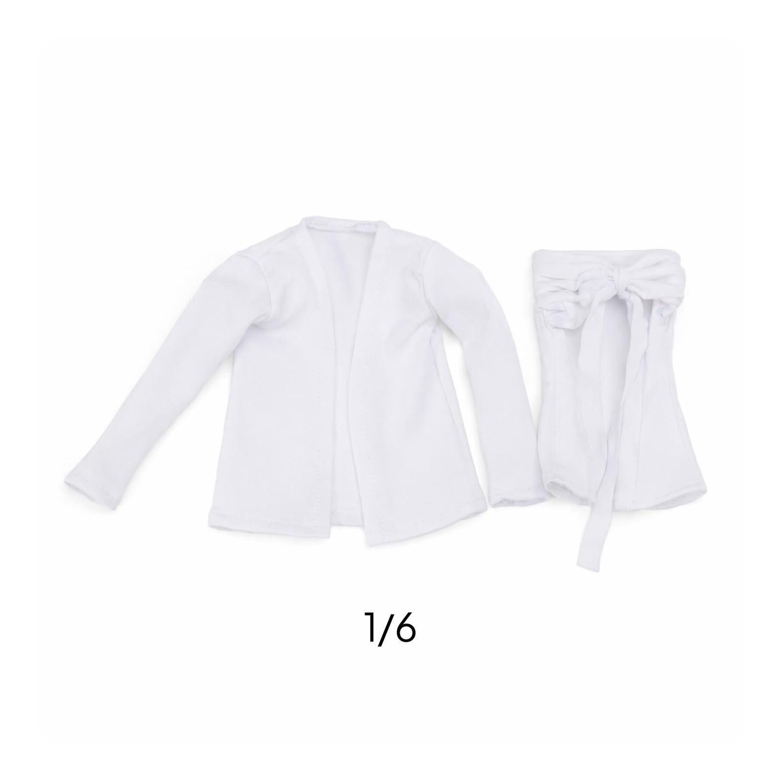 Abbigliamento per Bambola 1/6 Vestito Cappotto Abito Completo Abito Elegante Cappotto Lungo Dettagli Cuciti Rifinito Movimento Adatto a , Bianco