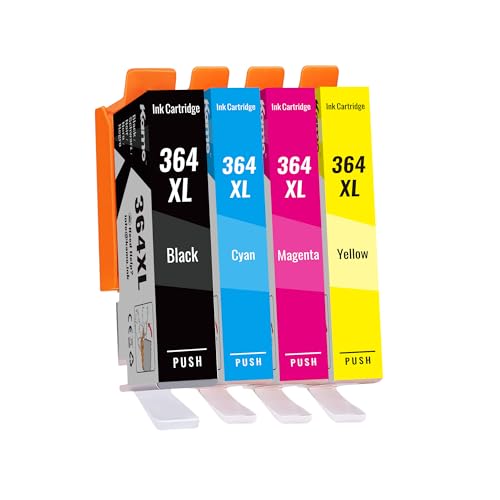 kamo 364 XL Cartuchos de Tinta (4 Pack) Compatible con HP 364 364XL Cartuchos, para Deskjet 3070A 3520 3522 3524, Officejet 4620 4622, Photosmart 5510 5514 5515 5520 5522 5524 6510 6520 7510 7520
