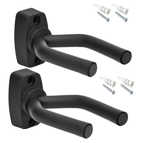 2-PACK Guitar Hanger Hook Holder Wall Mount Display, w/Hardware Cover