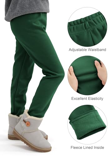 Cooraby Girls Cotton Fleece Lined Leggings Thick Thermal Pants Kids Basic Full Length Tights Winter Warm Clothes2