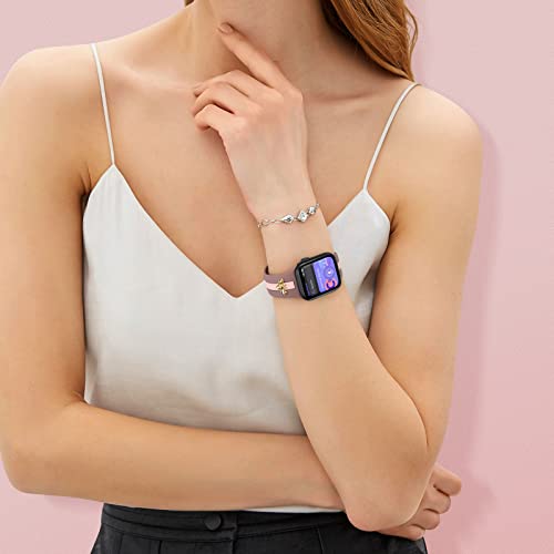 Image of 3 Pack Designer Sport Bands Compatible With Apple Watch Band 38mm 40mm 41mm 42mm 44mm 45mm 46mm 49mm Women Girls,Soft Silicone Sport Strap for iWatch Series 10 9 8 7 6 Ultra SE 5 4 3 2 1