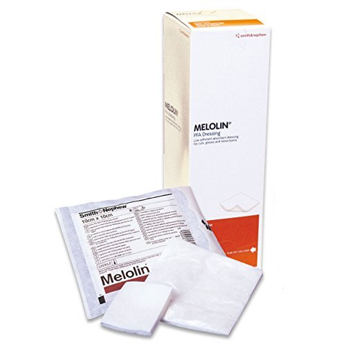 Melolin Absorbent 5cm x 5 Cm Sterile First Aid Dressing Pads Non Adhesive Burns Cuts Wounds, 100's (Pack of 1)