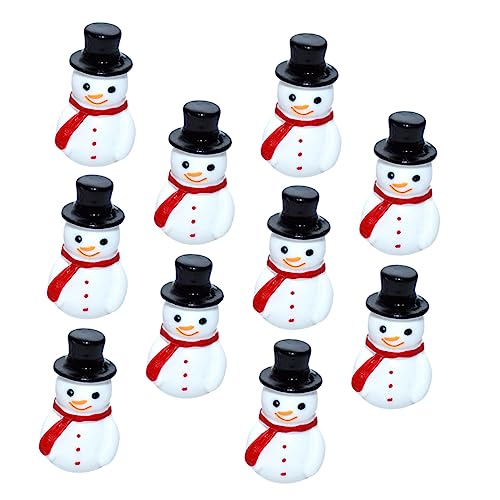 GOOHOCHY 10pcs Mini Snowman Adornment Christmas Resin Ornaments for Landscape Decor for Tabletop Display Vivid Holiday Decorations for Home and Photography