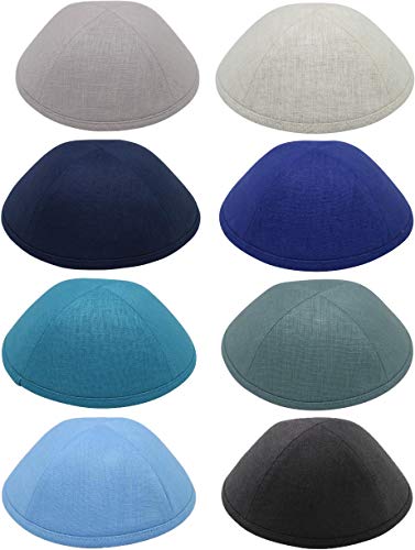 iKippah Boys Linen Yarmulka - Sky Blue, 42