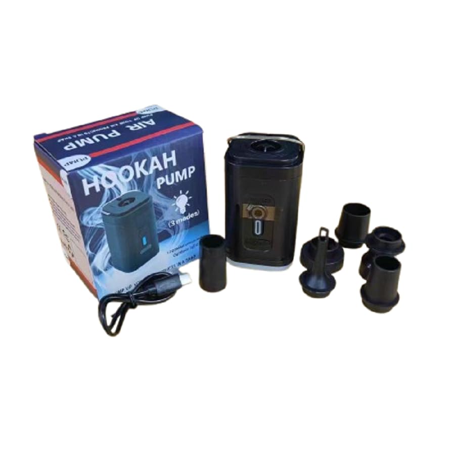 Electric Air Sheesha Pump Kit with 1200 mAh Rechargeable Battery with Led Light Mini Portable Best for Sheesha Hookah-image-45