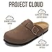 Project Cloud Genuine Leather Footbed Clogs for Women - Memory Foam Arch Support Slippers for Women - Trendy Slip-ons Women's Mules & Clogs Sandals (Benton,TANLEATHER,9M)