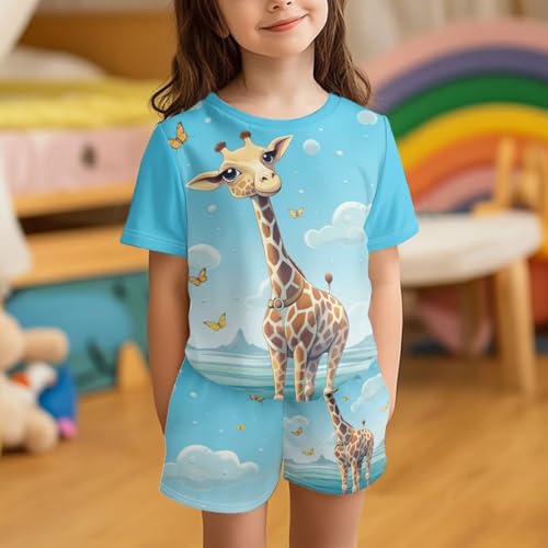 Upetstory Kids Summer Outfti for Girls Boys T-Shirt and Shorts Set Size 3-162