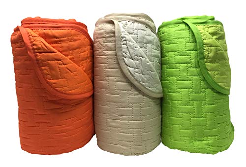 GoldenHome Couvre-lit matelassé printemps, 100 g/m², double face, couleur unie en microfibre. Modèle Aurora. (vert / citron vert, lit simple (160 x 255 cm)) Cover