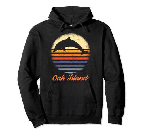 Lindo Oak Island Carolina del Norte NC Dolphin Lover Sudadera con Capucha