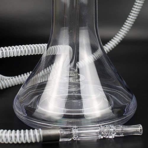 BGSFF Shisha-Set mit Licht, 1 Schlauch, großem Acryl-Shisha-Zubehör mit Holzkohlezange, Keramik-Rauchschale – Bild 8