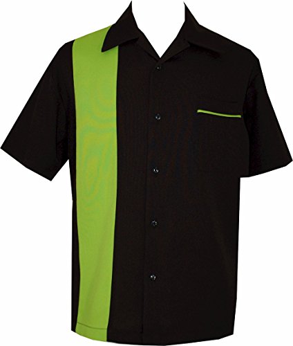 BeRetro Bowling Retro Camp Short-Sleeve Men's USA Made Shirt ~ LimeShock (XL) BeRetro Bowling Retro Camp Short-Sleeve Men's USA Made Shirt ~ LimeShock (XL)