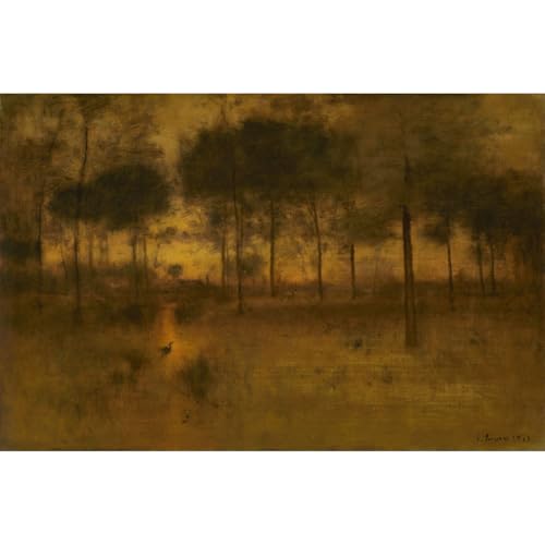 Poster George Inness La maison du héron 76x101 cm pour décoration murale