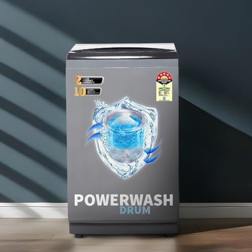 Image of SHARP 11 kg Fully Automatic Top Load Washing Machine with Toughened Glass I JAPAN QUALITY I Hot & Cold Water Dual Inlet, Soft Close, Add Laundry I 10 Wash Mode I SS Pulsator I ES-T110N-GY I Inox Grey