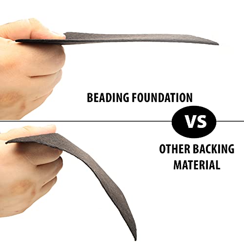 The Beadsmith Beading Foundation – 4.25 X 5.5" – 4 Sheets Of Assorted Black & White Fabric – Made In The Usa – Stiff & Durable Material Used For Bead & Stitch Embroidery, Cabochon Beading & Sewing #TOP1