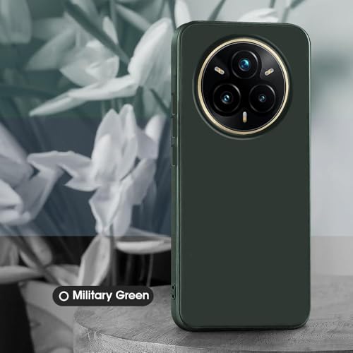 Image of Back Cover for Realme 14 Pro Plus 5G | Full Camera Protection | Premium Liquid Silicon Case | Flexible Bumper Case for Realme 14 Pro Plus 5G (Military Green)