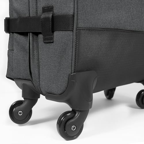 Image of EASTPAK TRANS4 S - 44L Small Cabin Wheeled Luggage, Two Compartments, TSA Lock, 360 Spinner Wheels, and Telescopic Handle, Black Denim