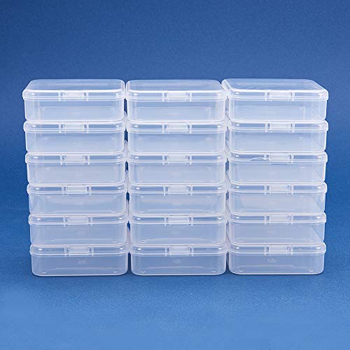 BENECREAT 18 Pack Square Mini Aufbewahrungsbehälter aus transparentem Kunststoffperle Box mit Deckel für Artikel, Pillen… – Bild 3