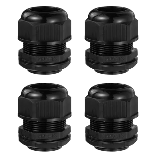 Image of sourcing map 4 Pcs M40 Cable Gland, 12-13mm 2 Wire Holes Waterproof Nylon Joint for Cable Fixing, Wiring, Repairing, Gland Replacement, Electrical Appliances, Black