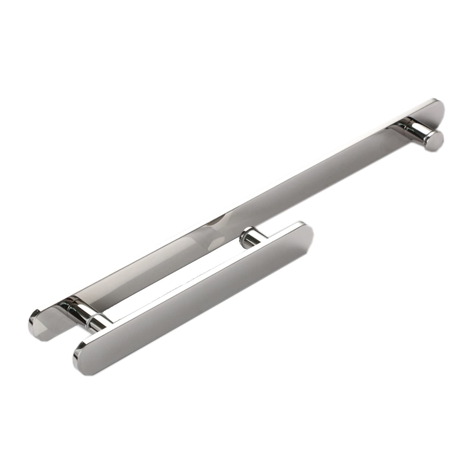 SaryEdge Stainless Steel Pull Push Shower Door Handles for Bathroom, Polished Chrome Finish Door Handle Knobs for Replacement Glass Door,-175mm+400mm,-175mm+400mm