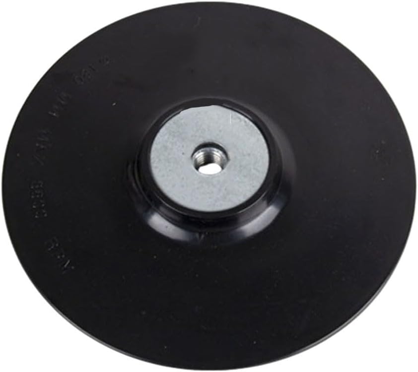 100mm 4 Inch Backing Pad with M10 Thread and Lock Nut for Angle Grinder, Compatible with Fiber Discs, Plastic + Construction, Max RPM 12,200, Black/White(Black)