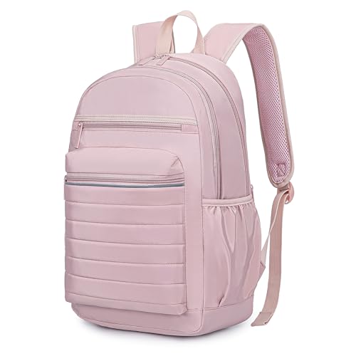 KEOFID Travel Backpack for Women, Womens Work Backpacks, Backpack Purse, Back pack for College Girls, Carry-On Travel Backpacks,Pink Bookbag (Light Pink)
