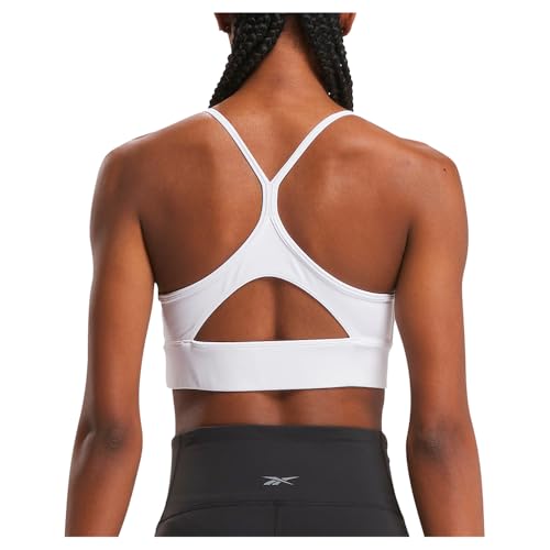 Image of Reebok Women's Satin 91% PES /9% El-Interlock-Hydrophilic Finish /Print-Digital Sublimation-Disperse Classic Workout Sports Bra