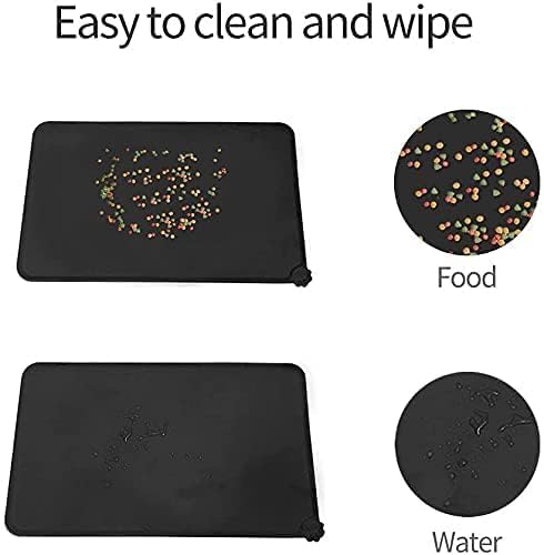 Image of Silicone Waterproof Dog Cat Pet Feeding Mats, Anti Slip Pet Bowl Mats, FDA Grade Pet Feeding Mat Silicone Waterproof Pet Food Mat 19 * 12 Inch Pet Feeding Mat - Grey