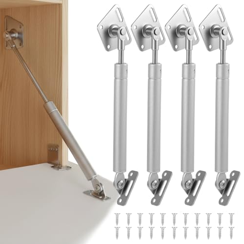PercyEffie 4 Pack Drop Down Gas Struts, 100N/22LBS Gas Spring Hinge,with 90 Degree Page Turning Axis,Struts Lid Drop Down Hinges for Drop-Front Desk Downward Slowly Such as Fold-Down Desk, Flap Lid