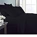 Linen Sheets Luksusowe i najwyższej jakości 4-częściowy zestaw pościeli 100% egipska bawełna 800 TC z głęboką kieszenią 53 cm, ultra miękkie jedwabiste i trwałe prześcieradło z włoskim wykończeniem (pełna czarna)