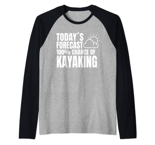 Kayak Kayak Bote Remando Canoa de aguas bravas Camiseta Manga Raglan