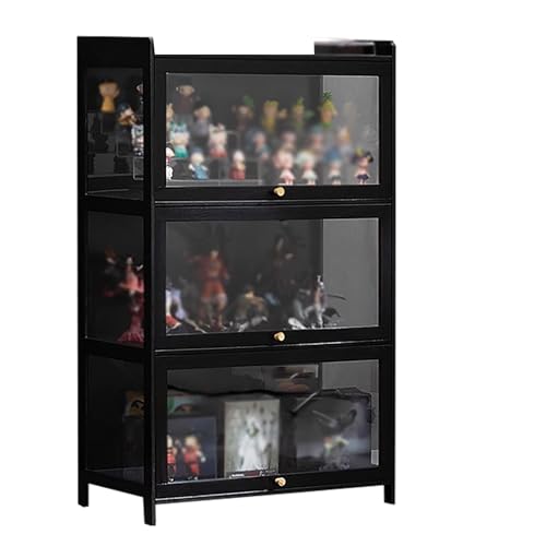 Black Floor Standing Display Cabinet, Showcase Dustproof Organizer Box with Acrylic Door Upgraded Quick Installation - Display Cabinet Display Stand (Size : 70cm/27.5in)