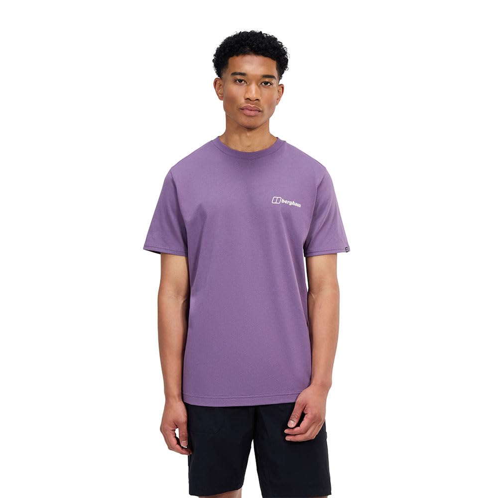 Berghaus Men's Rolling Peaks T-Shirt | 100% Cotton Non-Technical T-Shirt, Aura, M