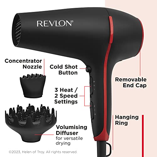 Revlon Smoothstay Coconut Oil-Infused Hair Dryer (2000 watts, 2 Accessories for Styling Versatility: Diffuser & Concentrator Comb, Ceramic Tourmaline Ionic Technology) RVDR5317 - Image 4