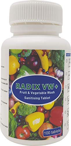 RADIX VW+ : Fruits & Vegetables Disinfectant/Sanitising tablets (Pack of 3x100 tablets)