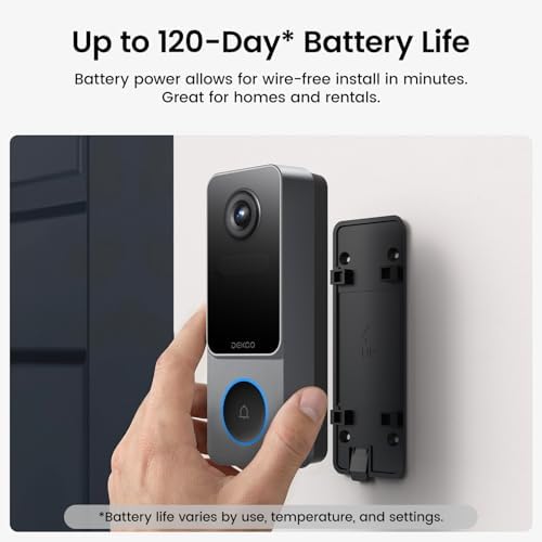 DEKCO Wireless Video Doorbell Camera, 2K Head-to-Toe View (9:16), 170° Wide Angle, Battery Powered Home Security, PIR Motion & AI Human/Package Detection, Voice Changer, Cloud Storage Edition — view 7