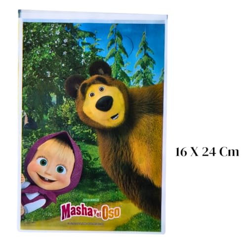 BeenSmile, Bolsas Chuches Cumpleaños, Bolsas Regalo Cumpleaños Infantil, Bolsas de Licencia, Ideales para Envolver Regalos, Regalar Chuches, Artículos de Piñata, 6 Ud (Masha y el oso)