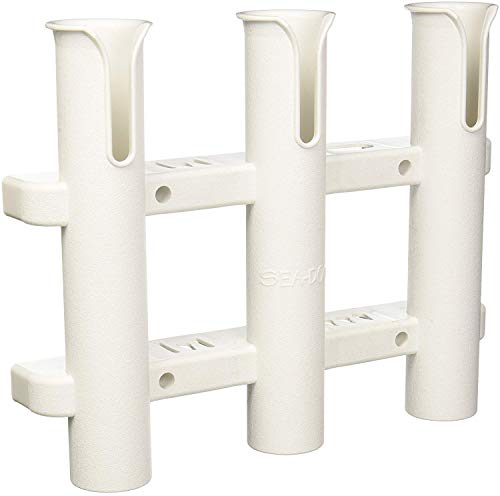 Sea Dog 325038-1 Three Pole Side-Mount Rod Holder, White