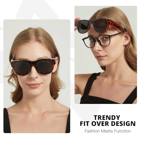Myiaur Polarized Over Glasses Sunglasses for Women Men, Trendy Fit Over Glasses UV400 Protection for Driving2