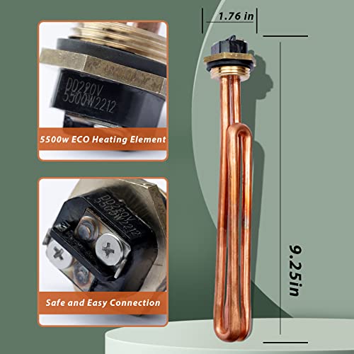 2PACK HE 55220 Water Heater Element Replacement for Ecosmart ECO POU 6 ECO 8 ECO 11 Eco Smart Electric Tankless Water Heater Heating Element 5.5KW 220V or 6KW 240V Unit - Thumbnail 7