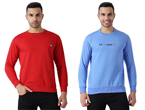 Image of MALENO Men Stylish Full Sleeves Red & Yellow Sweat Shirt