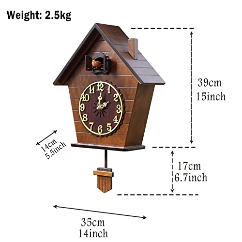 Reloj de cuco para colgar en la pared, estilo clásico, clásico, decoración del hogar para sala de estar